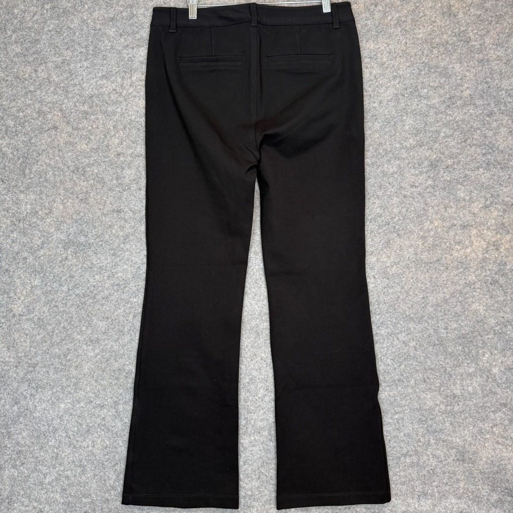 Paige Winona High Rise Flare Bootcut Pants Womens 32 Front Slit Black Rayon Blen - Picture 11 of 14